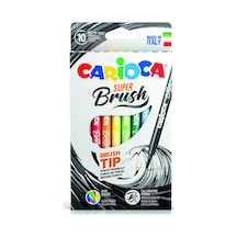 Carioca Fırça Uçlu Keçeli Kalem Seti 10 Adet Çocuklar İçin Yıkanabilir Ve Güvenli