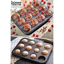 Muffin Kalıbı Kek 12'li Cupcake Muffin Kurabiye Turta Kalıbı Fırın Pasta Çörek Kapsül Yanmaz Tepsi T Diğer