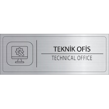 Mayeka Teknik Ofis İsimlik Gümüş Metal Kapı İsimliği Levhası Yönlendirme Tabelası