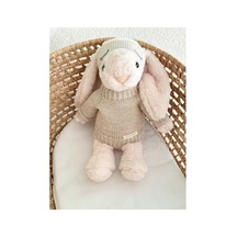 Knitzy Uyku Arkadaşı Peluş Tavşan 34 Cm - Krem Çok Renkli