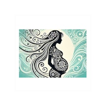 Kadın Silüet Deseni Art Mdf Tablo