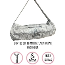 Mat Taşıma Çantası Yoga Fitness Silindir Antrenman Çantası + 2 Adet Mat Toplama Lastiği Gri
