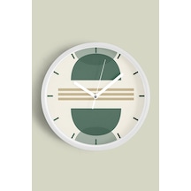 Soyut - Bohem - Geometrik Temalı Modern Duvar Saati - 35cm - Önü Camlı Beyaz Kasa - Sessiz Mekanizma-jh0506 Beyaz