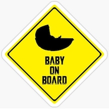 Uyarı Arabada Bebek Var Sticker oto Etiket 18cm MD13