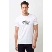 The Umbrella Academy Yazi Baskılı Beyaz Erkek Tshirt