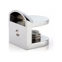 Badem10 Tırnak Lüx Metal Cam Raf Tutucu Cam Etejer Menteşesi Krom Metal Vidalı 12 Mm 4 Adet Aahşap