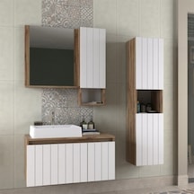 Biani Nevada 90 cm Beyaz Banyo Dolabı