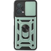 Newface Xiaomi Redmi Note 12 5g Kılıf Pars Lens Yüzüklü Silikon - Yeşil
