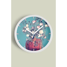 Modern Duvar Saati - 30cm - Önü Camlı Beyaz Kasa - Sessiz Mekanizma-jh0159 Beyaz