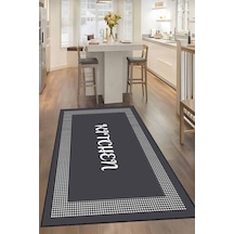 Antrasit Kaymaz Tabanlı Kitchen Mutfak Halısı Yolluk Vh105n11