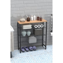 Retodesign 5 Katli Ayakkabilik- Banyo Rafi -çok Amaçli Raf 1890 Siyah - Atlantik Çam