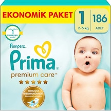 Prima Bebek Bezi Premium Care 1 Numara 186 Adet Yenidoğan
