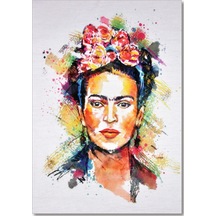 Cakasepetim Frida Kahlo Çiçek Taçlı Ahşap Mdf Tablo