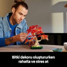 Japon Kırmızı Akçaağaç Bonsai Ağacı 10348 - Kırmızı Ve Kehribar Sarısı Yapraklara Sahip Yapay Bitki İçeren Sevgililer Günü'ne Özel Model Yapım Seti 474 Parça