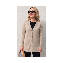 Onno Style Women Yakası Taşlı Çelik Örgü Triko Kadın Ceket Taş