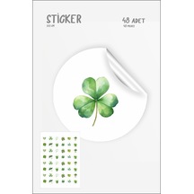 Yaprak Sticker Dekoratif Etiket 48 Adet Çok Renkli