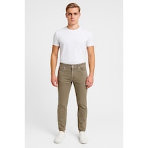 Erkek Slim Fit Dar Paça Esnek Likralı Denim Jeans Kot Pantolon - 7409 Sütlü Kahve
