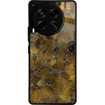 Tecno Camon 30 Kahve Geometrik Tasarımlı Glossy Telefon Kılıfı Siyah
