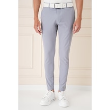 Efor Slim Fit Yan Cepli Düz Esnek Casual Gri Mavi Pantolon P 1144 Gri - Mavi