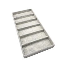 Lefkoşa Model Süet Kumaş Gri Renk 38 Cm / 19 Cm Gözlük Sergileme Çekmece Içi Stand