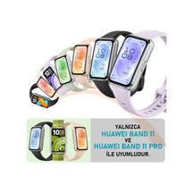 Caseonn Huawei Band 11 Pro Kordon Tam Korumalı Spor Silikon Kordon Kayış Mor