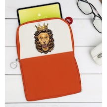 Bk Gift Aslan Tasarımlı Taşınabilir Koruyucu Tablet Kılıfı & Organizer Çanta - Turuncu-1
