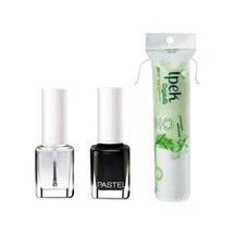 Pastel Parlatıcı Şeffaf Oje, Siyah Oje Ve Ipek Organik Disk Pamuk