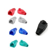 Rj45 Cover 100Lü Gri-Siyah-Kırmızı-Yeşil-Mavi Renkli Jack Kılıfı
