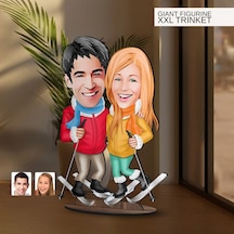 Bk Gift Kişiye Özel Sevgililer Karikatürlü Büyük Boy Ahşap Biblo-107, Arkadaşa Hediye , Sevgiliye Hediye, Kişiye Özel Biblolar Kobitmeyen137605 Bk Gif
