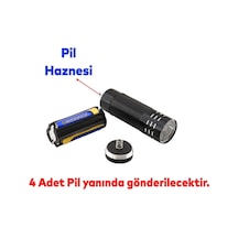 Pil Hediyeli Portatif Pilli Küçük Klasik Led El Feneri Kamp Lambası Işıldak Fener Lambası 1 Adet