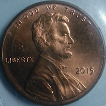 Amerika 2015 Yılı Tedavül 1 Lincoln Cent - Koleksiyonluk