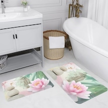Rovigo Home Baskılı Kaymaz Taban 2'Li Banyo Paspas Takım Rvg5063-100x60-60x50 Çok Renkli