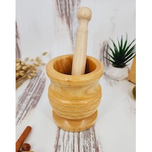 El Yapımı Ahşap Ağaç Havan Sarımsak Döveceği Lüx 8 Lik