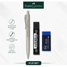 Faber-castell Tri Click Soft Retro 0,7 Krem Versatil Kalem+0,7 Uç+orta Boy Sınav Silgisi