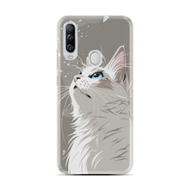 General Mobile Gm 20 Pro Kılıf Boutique Baskılı Resimli Beyaz Kedi Pcode -061