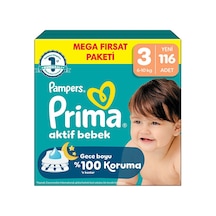Prima Aktif Bebek Mega Fırsat Paketi 3 Beden 116 Adet