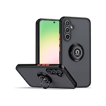 Samsung Galaxy Uyumlu - S23 Fe Kılıf Montreal Yüzüklü Silikon Kapak - Siyah