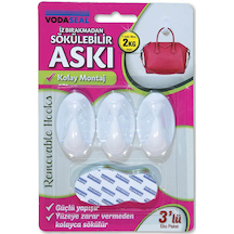 3 Adet Vodaseal 3'lü Askı Beyaz İz Bırakmayan