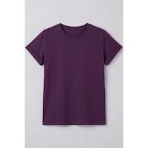 Kiagu Kısa Kol T-shirt Basic Terletmeyen Esnek Kumaş Pamuklu Mevsimlik Kısakol Erkek Çocuk Tsort Mor