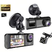 1080p 3 Kameralı Araç İçi Yol Güvenlik Kamerası