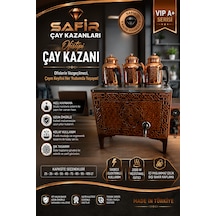 Safir 3 Gözlü Ofistipi Bakır Çay Kazanı Sadece Elektrikli Bakır Çay Kazanı Ocağı Güneş Model Ofistipi Çay Kazanı Makinesi