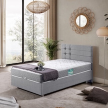 Viyana Tek Kişilik Baza Başlık Comfort Yatak Seti Açık Gri 120 x 200