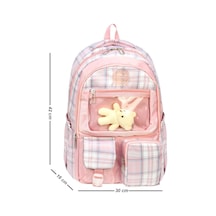 Miço Kids Ayıcık Ergonomik Sırt Destekli İlkokul Çanta Açık Pembe