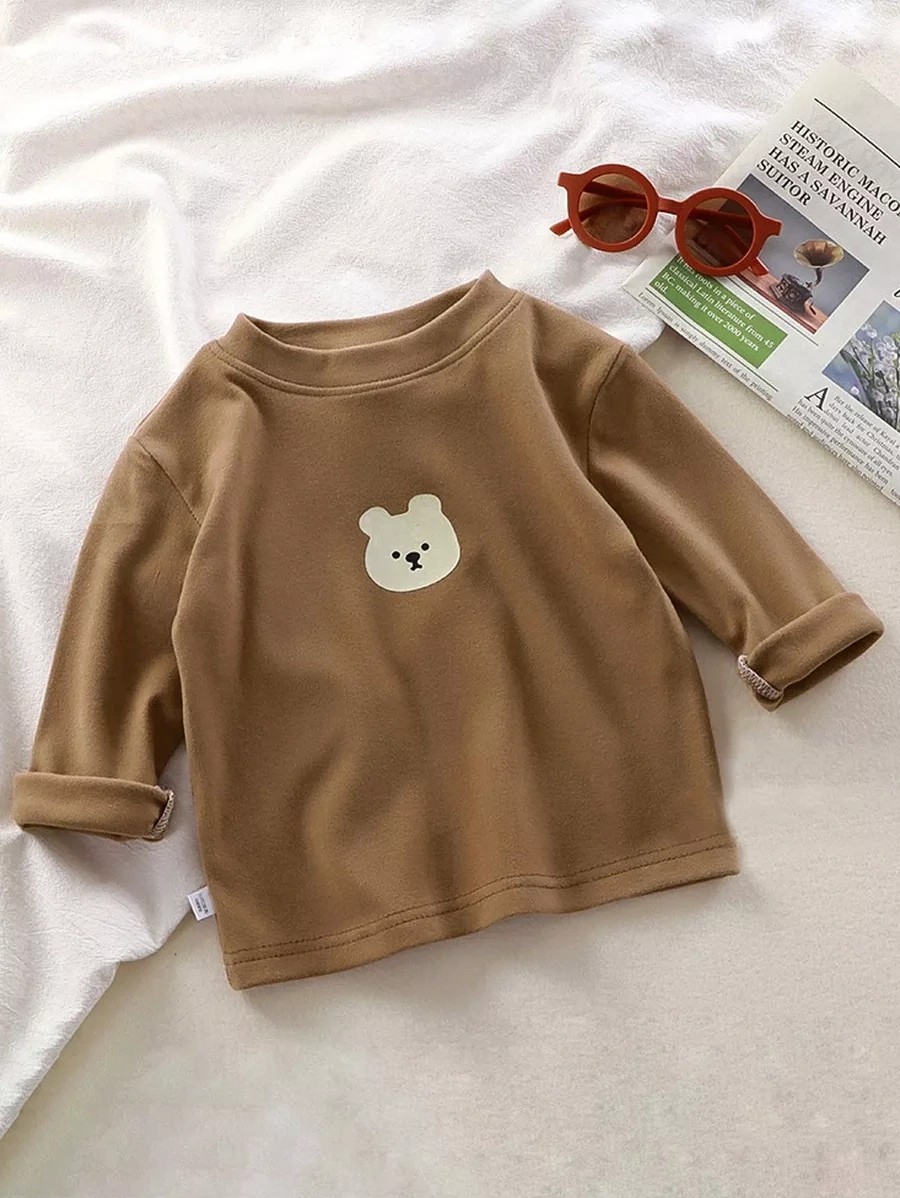Liwen Kids Bebek İçin Uzun Kollu Çocuk Kazak Sweatshirt 179848729 Kahverengi