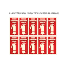 10 Lu Set Yangın Tüpü Levhası Fosforlu 3 Mm