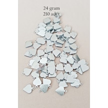 Oya Abiye Bileklik Kolye Pleksi Metalik Plastik Pul Gümüş Renk 24 Gram 210 Adet - Bnc590 Çok Renkli