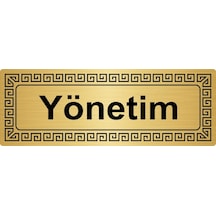 Yönetim 7Cmx20Cm Metal Yönlendirme Levhası Altın Renk Metal