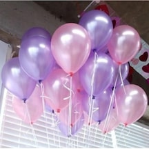 70 Adet Metalik Mor-pembe Balon Parlak Helyum Uyumlu