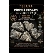 Sertifikalı Doğal Piritli Kuvars Bereket Taşı Ham Kristal 40-60 M