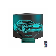 Luvivia Spor Araba Camaro Kişiye Özel 3d Lamba - Masa Gece Lambası Şeffaf